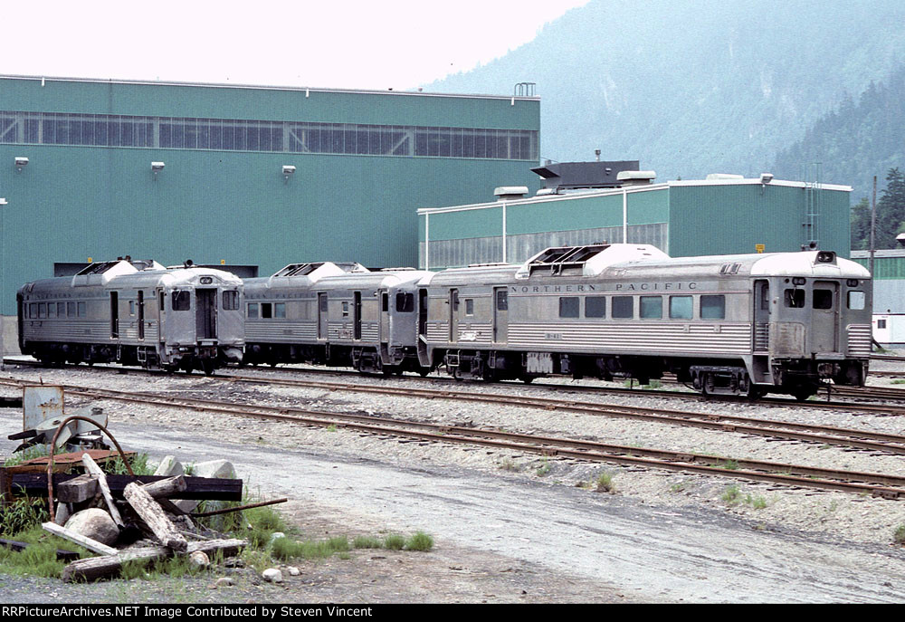 Former Northern Pacific RDC3s outback of BCOL's Squamish shops.